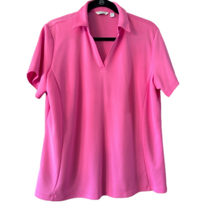Lady Hagen Pink V-neck Golf Polo Size XL